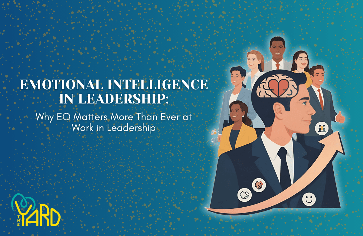 Leader demonstrating emotional intelligence in leadership with team discussion