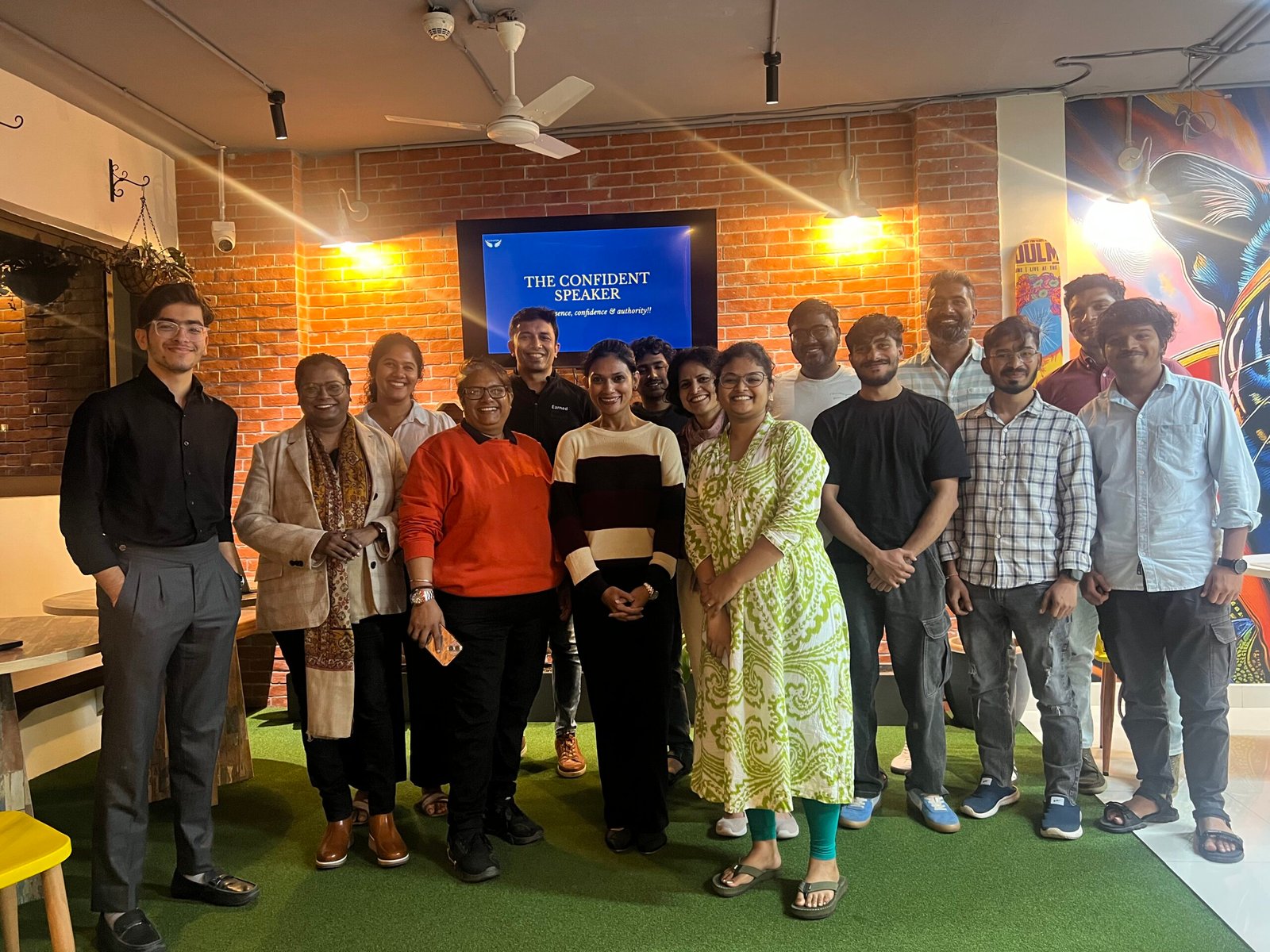 Confident Speaker workshop at The Yard Coworking Space in Indiranagar Bangalore led by Andrea Dsouza