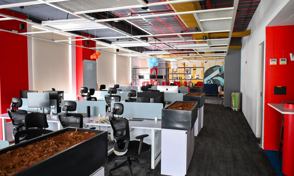 Modern coworking office interior representing coworking locations Bangalore for startups and professionals